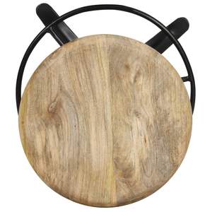 Ensemble de 2 tabourets de bar en bois naturel et noir - Product Image 4