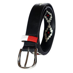 Cinturón de Cuero Premium Hecho a Mano, Cinturón Tradicional Cosido a Mano con Bordado de Diamantes Pampa, Estilo Ecuestre de Lujo para Uso Casual - Product Image 3