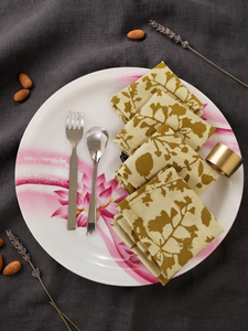 Serviettes de table rondes en polyester tissé à motif floral moderne, pliées, pour la maison, l'hôtel et la salle à manger - Product Image 1