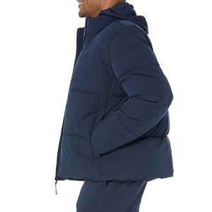 Chaqueta Acolchada 100% Nailon con Cuello Alto, Diseño de Parches, Capucha, Impermeable, Lista para el Invierno - Product Image 3