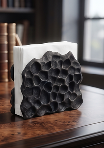 <b>Black</b> <b>Napkin</b> Holder Heavy Metal Stand Texture Casting Kitchen Dining Tableware Decor Accessory Item Stock - Product Image 3