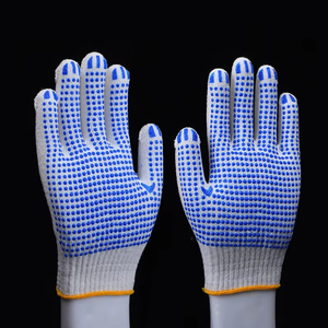 Safety Work Gloves with Anti Slip Grip for Construction Warehouse Factory Industrial <b>PVC</b> Dotted Gloves Cotton Protective Gloves - Product Image 3