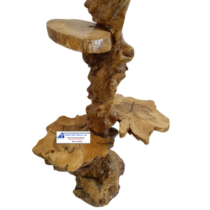 Árbol para Gatos de Madera Natural de Dos Niveles, Poste Rascador Moderno para Gatos de Interior, Hecho en Vietnam - Product Image 4