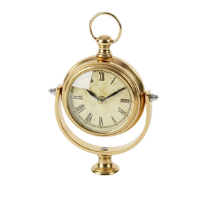 Horloge de table vintage européenne en métal, horloge de bureau sur piétement vert patiné, cadran rétro Paris, horloge de table silencieuse, décoration antique pour la maison - Product Image 2