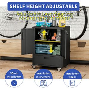 Carrello Portautensili Mobile Resistente 100x75x50 cm con Ruote Bloccabili, Cassetto in Acciaio per Magazzino - Product Image 6