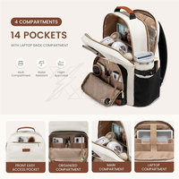 Sac à dos de voyage pour ordinateur portable de qualité supérieure, durable, imperméable, grand, écologique, confortable, respirant, avec fermeture éclair et coussin d'air en polyester