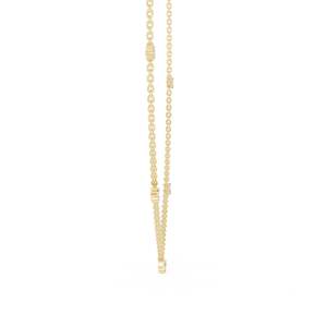 Collar Minimalista de Oro Amarillo de 14K con Diamantes Cultivados en Laboratorio en Forma de Baguette y Pera - Product Image 3