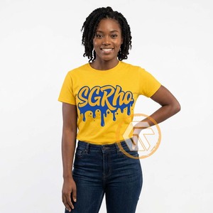 T-shirt sur mesure pour femmes de la sororité Sigma Gamma Rho, 100% coton jersey, respirant, anti-rides, séchage rapide, haute qualité - Product Image 4