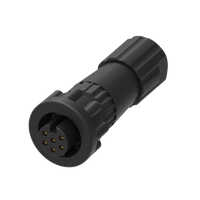 Connecteur industriel femelle 6 broches, étanche IP67, 2A 250V, avec contact en laiton et boîtier en nylon