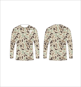 mens custom sublimation duck camo long sleeve t shirt hunting fishing <b>athletic</b> sports training shirt - Product Image 1