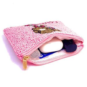 Pochette à main rectangulaire brodée de sequins, faite à la main, avec perles, motif bottes et chapeau de cowgirl rose, style western, tendance - Product Image 4