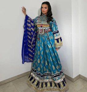 Robe longue afghane Kuchi à manches longues, imprimé floral moderne, meilleure qualité, broderie traditionnelle, dentelle, robe afghane Kuchi - Product Image 3
