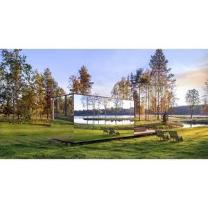 Pod de bien-être naturel invisible |   Design miroir géométrique, verre intimité et construction adaptée à l'hiver |   Sauna dans un paysage forestier/enséché - Product Image 5