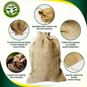 Grands sacs en jute écologiques et tendance avec cordon de serrage 18"X24" – Sacs cadeaux naturels pour fêtes d'anniversaire/de Noël et articles alimentaires - Product Image 5