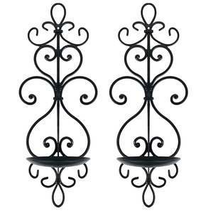 Candelabro moderno decorativo para el hogar montado en la pared, diseño atento en Metal negro, candelabro moderno de alta demanda - Product Image 1