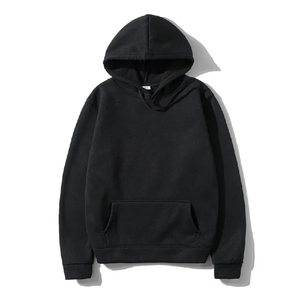 Sweat-shirt à capuche noir pour homme, coupe classique, en coton French Terry, décontracté, pour l'automne, avec poche - Product Image 1