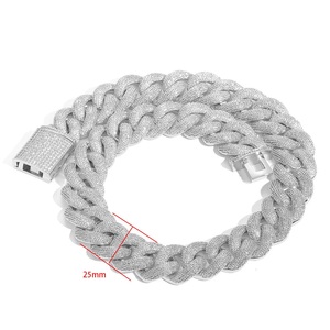 Chaîne cubaine en argent 925 pour homme, collier hip-hop serti de diamants certifiés, chaîne gourmette Miami légère, bijoux de style audacieux - Product Image 6