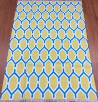 Modern Soft Cotton Dhurrie Flat Weave Handmade Anti-Slip Rug for Living Room Bedroom and Office