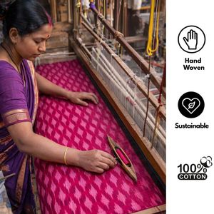 Tela Ikat Auténtica Tejida a Mano, Tela de Algodón Ecológica y Transpirable para Confección de Ropa y Decoración del Hogar - Product Image 5