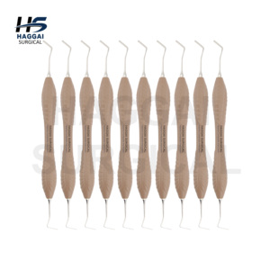 Instrumento Compuesto Applica de Doble Punta con Mango de Silicona Tan, Herramienta Dental Restauradora de Acero Inoxidable Antiadherente, CE - Product Image 4