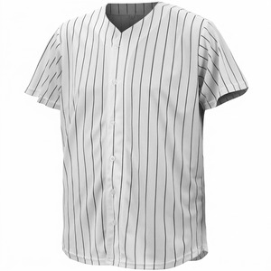 Maillot de baseball rouge Orha International, col en V, manches courtes, boutons sur le devant, polyester/coton, respirant, séchage rapide, écologique - Product Image 3