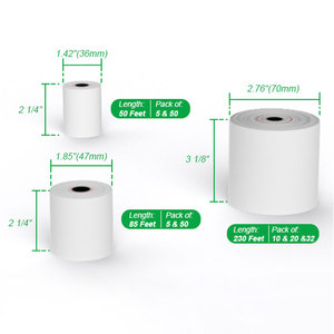 กระดาษม้วนความร้อน Evergreen 76*51 3-<span class=keywords><strong>1</strong></span>/<span class=keywords><strong>8</strong></span> X 230 3 <span class=keywords><strong>1</strong></span>/<span class=keywords><strong>8</strong></span>'' X 180 ฟุต - กระดาษใบเสร็จแบบม้วน 50 ม้วน/กล่อง - Product Image 3