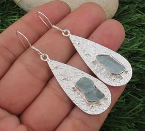 Sterling <b>Silver</b> Plated Luxury Drop <b>Earrings</b> Rhodium Finish <b>Long</b> Lasting Women Wholesale - Product Image 4