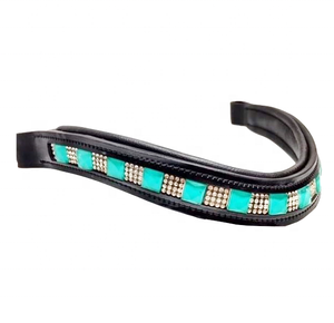 Horse Browbands Large Diamond Crystal Bling Horse Browbands Hecho en cuero genuino - Product Image 1