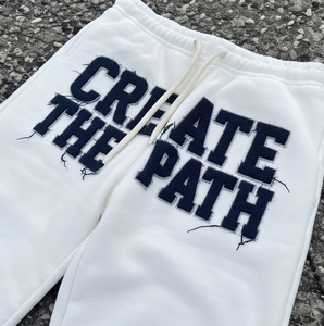 Loose Fit Sweatpants Baggy Tracksuits Men Custom Distressed <b>Embroidery</b> Oversized Track Suit Men's Winter Heavyweight Jogger <b>Set</b> - Product Image 3