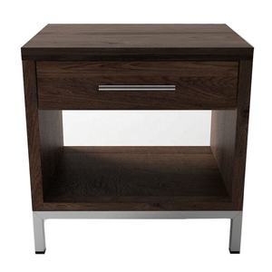 Muebles minimalistas de teca para hotel con patas de aluminio en la cama, mesitas de noche, cómoda, juego de dormitorio de madera en minimalista moderno - Product Image 3