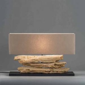 Lampadaire trépied moderne en gros avec étagère, base en bambou et abat-jour en bois, ampoule électrique E26 pour une décoration fonctionnelle - Product Image 4