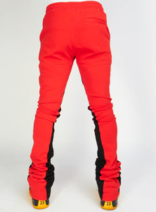 Pantalon de survêtement rouge pour homme, taille élastique, cordon de serrage, bande latérale, vêtements de sport, tenue d'entraînement, sans marque - Product Image 3