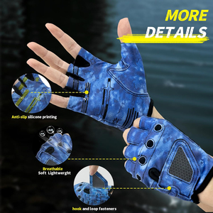 Guantes de Pesca de Medio Dedo de Poliéster Duraderos en Oferta, Protección UPF 50, Cierre de Gancho y Bucle, Secado Rápido, Guantes Elásticos para Exteriores - Product Image 5