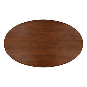 Table à manger ovale en bois d'acacia massif, finition naturelle, plateau ovale, pieds en forme de piédestal, nouvelle table moderne pour la maison, la cuisine, le bar - Product Image 5