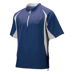 เสื้อแจ็คเก็ตสำหรับฝึกซ้อมเบสบอลแบบขายส่ง ปรับแต่งได้สำหรับผู้ชาย แขนสั้น โพลีเอสเตอร์ 100% ออกแบบและขนาดตามสั่ง พร้อมบริการ OEM ODM - Product Image 2