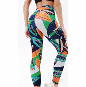 High Quality High Waist <b>Women's</b> Booty Slim Fit Graphic Printed Capri Pants Sublimation <b>Leggings</b> - Product Image 2