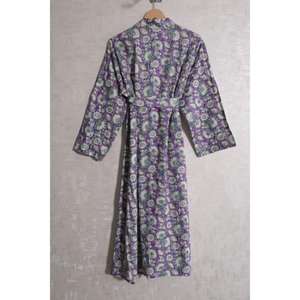 Bata Kimono Bohemio de Algodón Estampado para Mujer, Vestido Casual de Verano, Envoltura de Secado Rápido, Transpirable, Suave, para el Hogar, Bata Floral para Descansar - Product Image 5