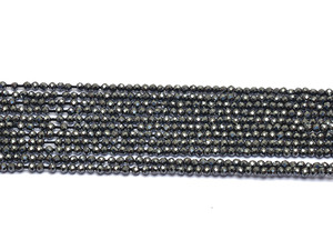 Perles rondes micro-facettées en hématite naturelle noire de qualité AAA+, 2 mm-3 mm, pierres semi-précieuses, perles en vrac pour la création de bijoux - Product Image 2