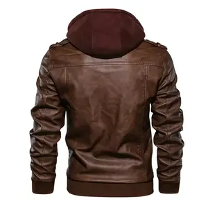 Chaqueta de Cuero de Alta Calidad para Motociclistas, con Capucha y Forro de Piel, Estilo Racing, para Motociclismo Urbano - Product Image 5