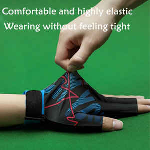 Guantes de Snooker de Medio Dedo, Negros y Azules, con Estampado por Sublimación, Malla Transpirable en la Parte Posterior, Correa de Muñeca Ajustable, Unisex, para Todas las Estaciones - Product Image 3