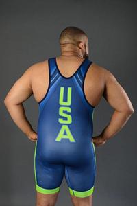Maillot de lutte unisexe sans manches en polyester avec impression par sublimation motif Aigle des États-Unis, vêtement de compression ajusté pour le fitness - Product Image 3