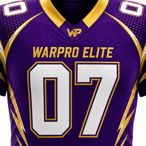 Uniforme de football américain pour hommes WARPRO Elite, maillot sublimé à col en V, manches courtes, ajusté, évacuant l'humidité, toutes saisons - Product Image 5