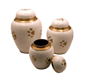 Urne funéraire pour animaux de compagnie en céramique de style américain haut de gamme avec anneau doré élégant, conteneur pour cendres pour chiens et chats - Product Image 6