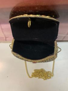 Kundan Evening Bag Beaded Stone <b>Clutch</b> Purse Gold Chain Handbag Flap Shoulder Bag for <b>Wedding</b> Party - Product Image 4