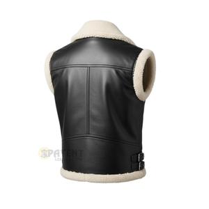 Chaleco de Cuero Genuino para Hombre, de Cuero Patentado, para Invierno, Resistente al Viento, Transpirable, Servicio Personalizado OEM, Venta al Por Mayor - Product Image 2