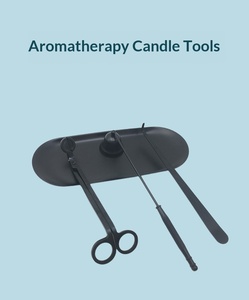 Kit d'entretien pour bougies avec <span class=keywords><strong>coupe</strong></span>-mèche et éteignoir, en acier inoxydable noir, coffret cadeau, accessoires pour bougies - Product Image 4