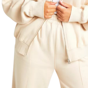 Conjunto Deportivo de Invierno para Mujer, 2 en 1, con Capucha, Cintura Elástica, Poliéster/Algodón, para Gimnasio y Yoga, Top de Manga Larga y Pantalones, Servicio OEM - Product Image 3