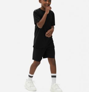 Ensembles de vêtements décontractés d'été en coton biologique pour garçons, livraison gratuite, ensembles de t-shirts et shorts élastiques, tenues de style tendance - Product Image 6