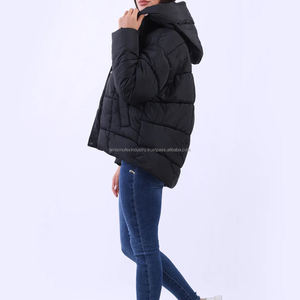 Chaqueta acolchada estilo bombardero cálido de Invierno para mujer Tela de poliéster acolchada con líneas decorativas Estilo burbuja acolchada - Product Image 3