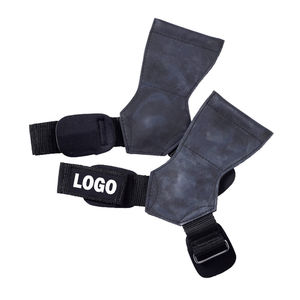 Protège-poignets en cuir bleu personnalisés pour la gymnastique, antidérapants, ajustables et respirants pour la musculation - Product Image 3